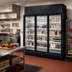 Thumbnail image #2 for True 3-Section Glass Door Refrigerated Merchandiser, Medium Temp, Self-Contained, Black Exterior/White Interior, 116.2 Cu. Ft.