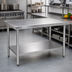 Thumbnail image #2 for Eagle Spec-Master Marine Series 72-Inch x 48-Inch 14-Gauge Stainless Steel Work Table with Adjustable Undershelf