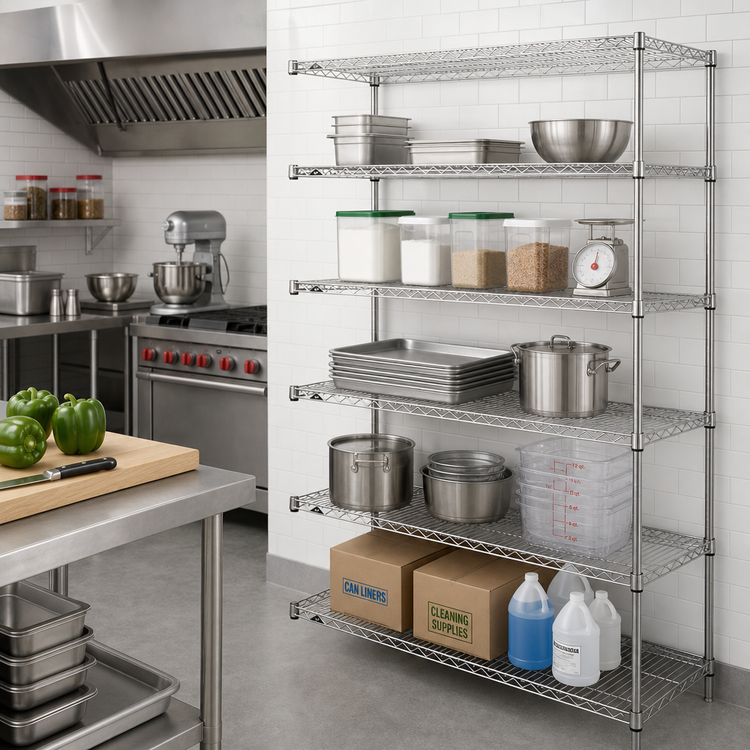 Product image #2 for Metro Super Erecta Brite Add-On Wire Shelving Unit, 36 x 24 x 74 Inches, 5 Shelves