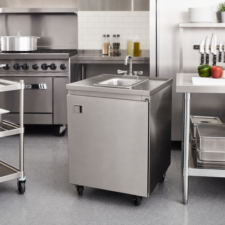 Product image #2 for Advance Tabco Self-Contained Mobile Hand Sink, Cold Water Only, 31 x 26 x 35-1/2 Inches, Stainless Steel