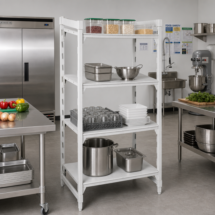Product image #3 for Cambro Camshelving Premium 4-Tier Solid Stationary Starter Unit, 21 x 42 x 84 Inches, Polymer Shelving