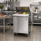 Thumbnail image #3 for Delfield Mega Top 4427NP-9M 27-Inch 1-Door Refrigerated Mega Top Prep Table with 9 1/6-Size Pans, Stainless Steel