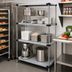 Thumbnail image #2 for Quantum 4-Shelf Solid Stainless Steel Stationary Shelving Starter Kit, 60 x 14 x 54 Inches