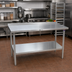 Thumbnail image #2 for John Boos Stallion 72-Inch x 30-Inch Stainless Steel Work Table with 1-1/2-Inch Rear Backsplash