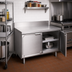 Thumbnail image #2 for La Rosa Refrigeration 42-Inch x 32-Inch Stainless Steel Utility Stand Cabinet Base with Hinged Doors