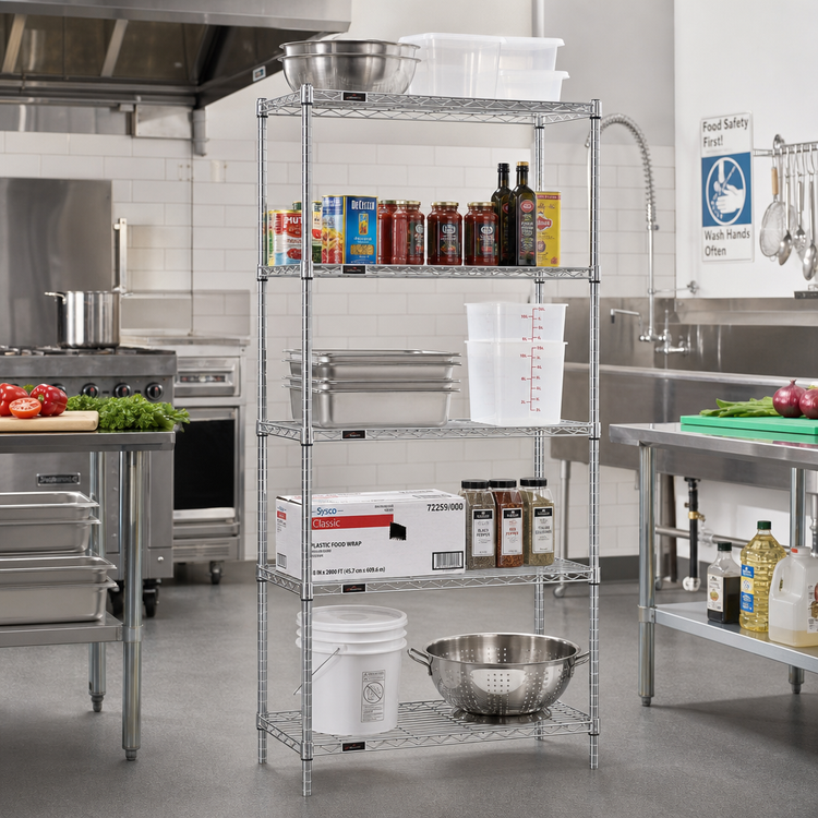 Product image #2 for EAGLEbrite 5-Tier Wire Shelving Starter Unit, 42 x 18 x 74 Inches, Zinc Finish