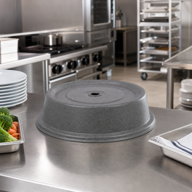 Product image #3 for Cambro Versa Camcover Round Fiberglass Plate Cover, 11-3/8-Inch Inside Diameter, Granite Gray