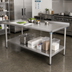 Thumbnail image #2 for Eagle Spec-Master Stainless Steel Work Table with Adjustable Undershelf and Rear Up-Turn, 84 x 36 Inches