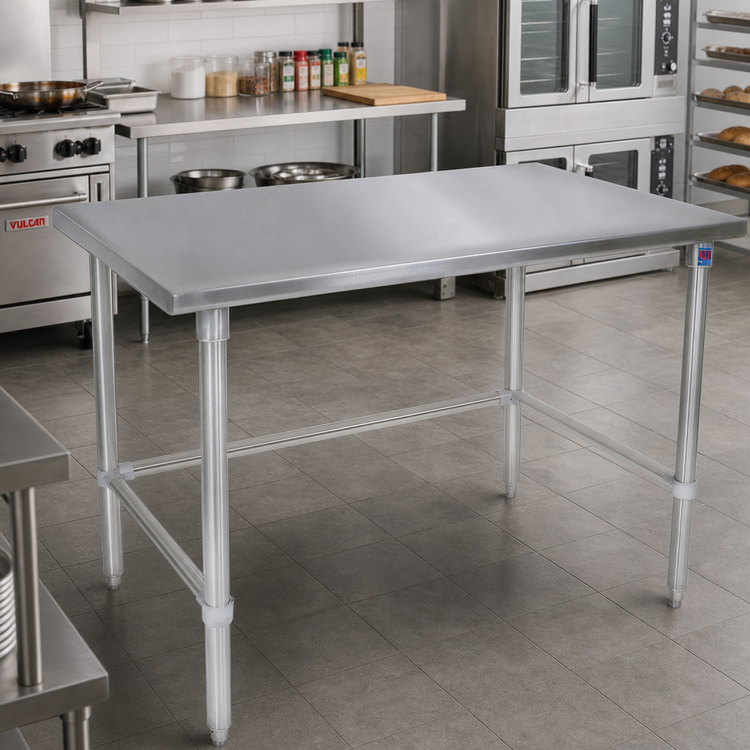 Product image #2 for John Boos Stallion 72-Inch x 30-Inch 16-Gauge Stainless Steel Top Work Table with Safety Edge