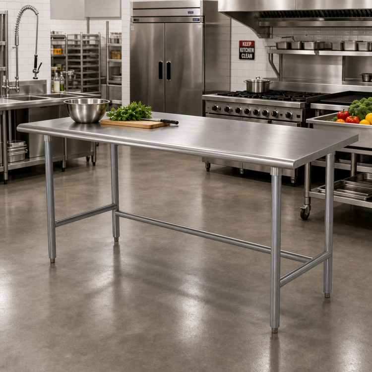 Product image #2 for Advance Tabco 72" x 36" 16-Gauge 304 Stainless Steel Flat Top Work Table with Galvanized Legs