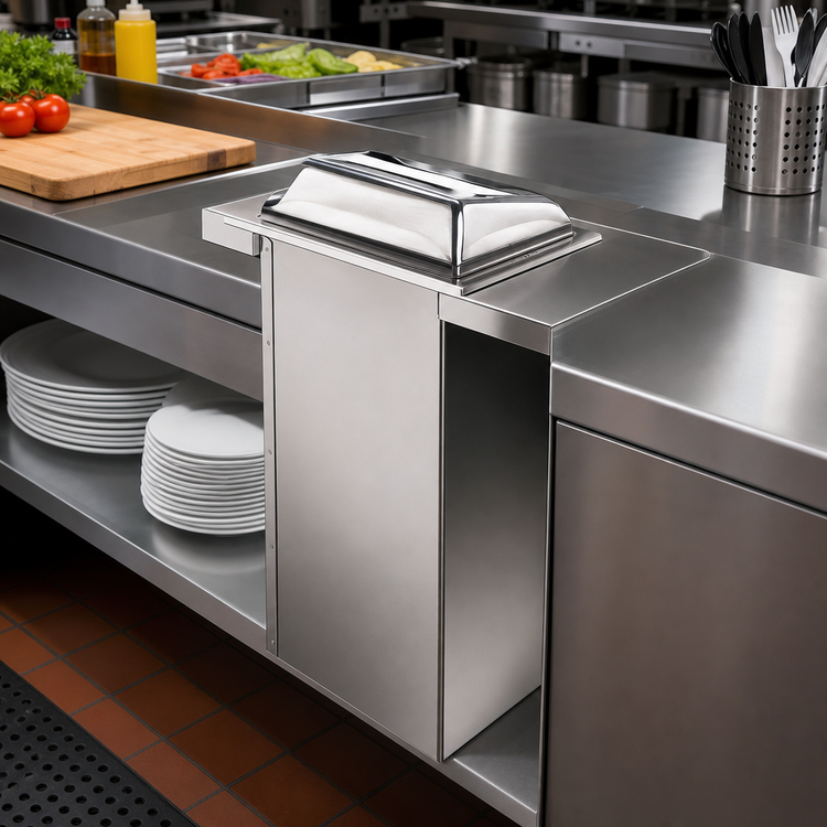 Product image #2 for San Jamar Classic In-Counter Mini-Fold Napkin Dispenser, 450+ Capacity, Stainless Steel