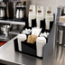 Thumbnail image #2 for Winco Countertop 3-Tier Cup & Lid Organizer, 4 Compartments, Black ABS Plastic