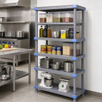 Thumbnail image #2 for Quantum Millenia QP214862SS-5 5-Shelf Solid Polymer Stationary Starter Shelving Unit, 48W x 21D x 62H, Gray
