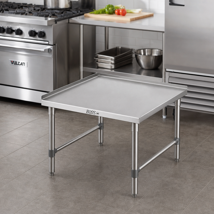 Product image #2 for John Boos Stainless Steel Equipment Stand, 24"W x 30"D x 24"H, 16-Gauge Top