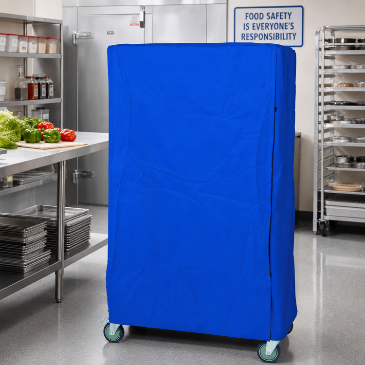 Product image #2 for Quantum 24 x 48 x 63 Inch Wire Cart Cover, Blue 400 Denier Nylon with Zipper Flap
