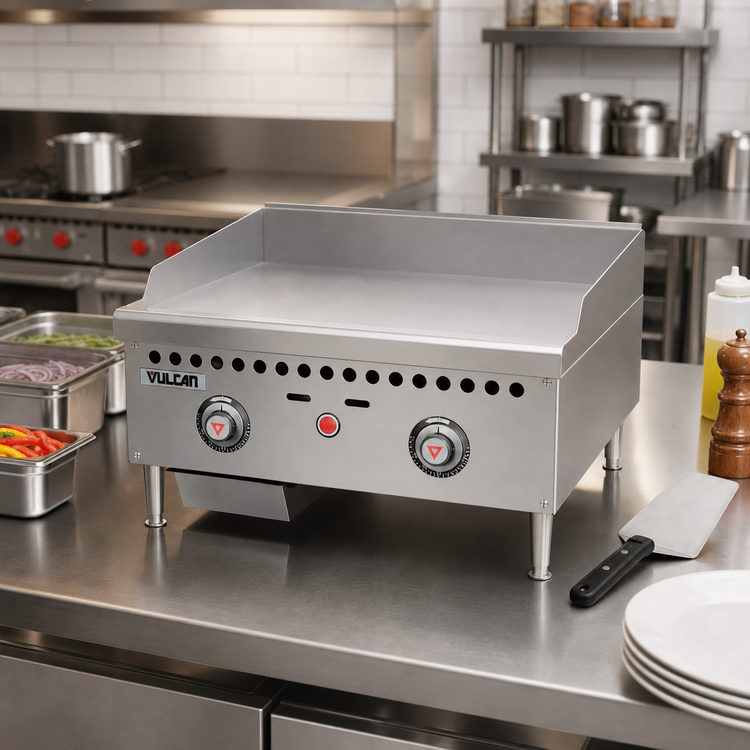 Product image #3 for Vulcan 48-Inch Low Profile Countertop Gas Griddle with 1-Inch Polished Steel Plate