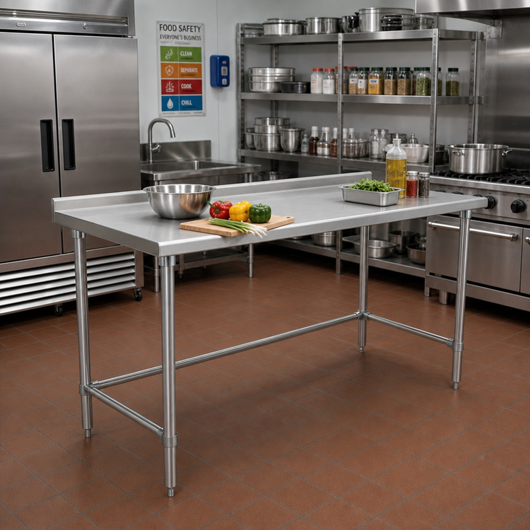 Product image #2 for Eagle Group BlendPort Deluxe Series 84-Inch x 24-Inch Stainless Steel Work Table with 1-1/2-Inch Rear Upturn