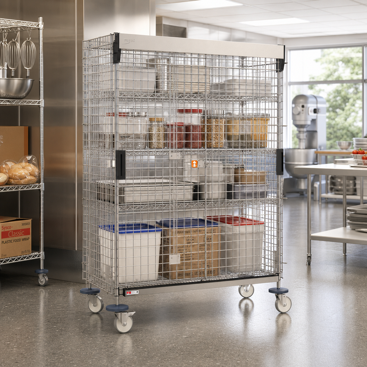 Product image #2 for Super Erecta Stainless Steel Security Unit with Sliding Doors, 52-3/4 x 28-1/2 x 62 Inches