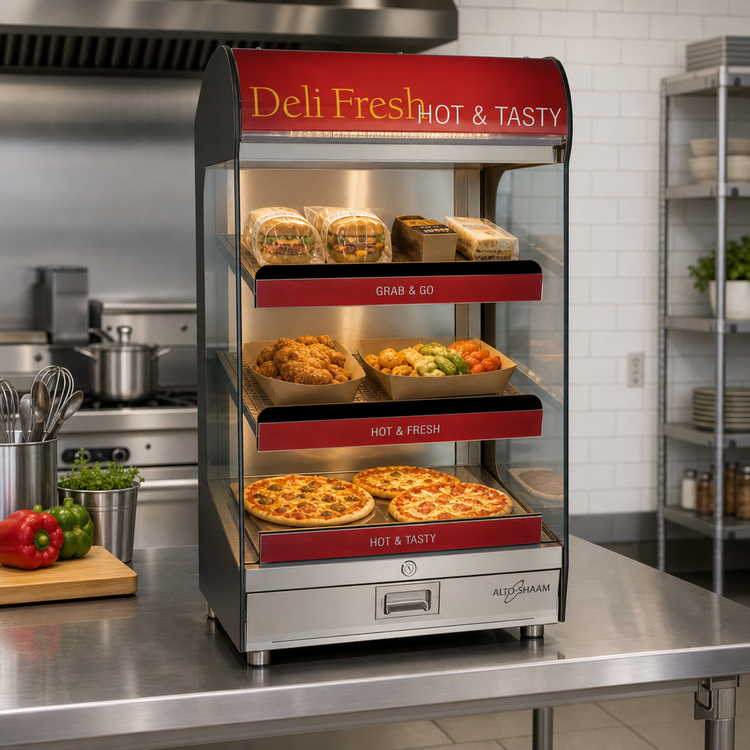 Product image #2 for Alto-Shaam Halo Heat HSM-24/3S/T Countertop Heated Shelf Merchandiser, 24 Inch, 3 Shelves
