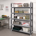 Thumbnail image #2 for Cambro Camshelving Elements XTRA 5-Tier Stationary Add-On Polymer Shelving Unit, 18 x 48 x 84 Inches, Vented, Speckled Gray