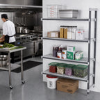 Thumbnail image #2 for Cambro Camshelving® Elements EXA245484V5480 Stationary Add-On Polymer Shelving Unit, 24 x 54 x 84 in, 5-Tier Vented, Speckled Gray