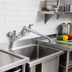 Thumbnail image #2 for OptiFlow Heavy Duty Splash-Mount Commercial Faucet with 12-Inch Swing Spout, 8-Inch Centers