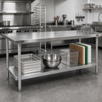 Thumbnail image #2 for John Boos SSK8-3072 72 x 30-Inch 18-Gauge 300 Series Stainless Steel Work Table Undershelf