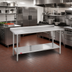 Thumbnail image #2 for Duke 60 x 30-Inch Stainless Steel Work Table with 1-1/8-Inch Straight Riser and Stainless Steel Undershelf