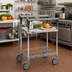Thumbnail image #2 for Metro PrepMate MultiStation Mobile Prep Cart with 18 x 24 Solid Galvanized Shelf and Brite Zinc Wire Shelf