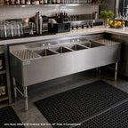 Thumbnail image #2 for John Boos UBS4-2148 48-Inch 4-Compartment Stainless Steel Underbar Sink with 3-Inch Backsplash and Included Drains