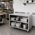 Thumbnail image #2 for 48-Inch Stainless Steel Dish Cabinet with Flat Top, Fixed Mid-Shelf, and Adjustable Bullet Feet