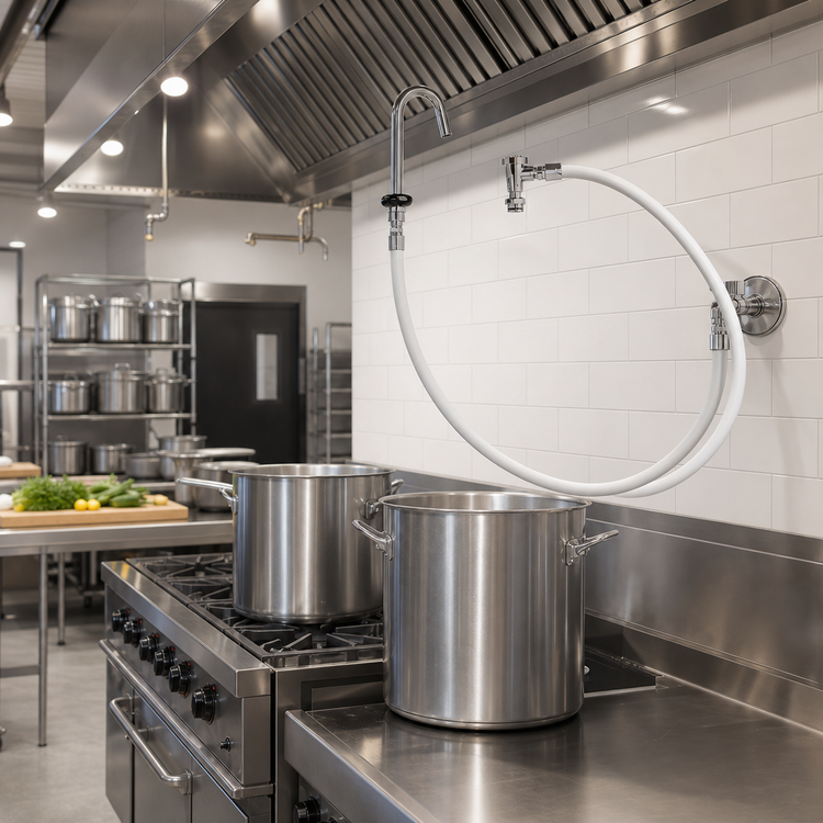 Product image #2 for Fisher 5008 Commercial Pot Filler with 72-Inch Hose, Vacuum Breaker, and 360° Swivel Gooseneck