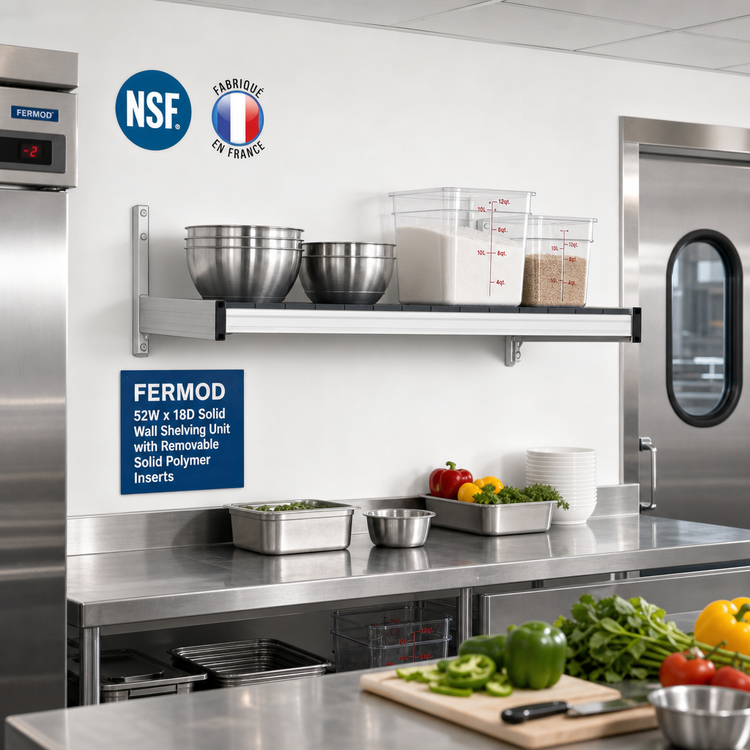 Product image #2 for Fermod 52W x 18D Solid Wall Shelving Unit with Removable Solid Polymer Inserts