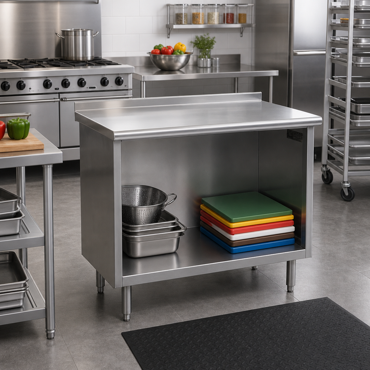 Product image #2 for Eagle Spec-Master Open Front Stainless Steel Work Table Cabinet Base, 48 x 24 Inches
