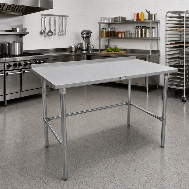 Product image #2 for John Boos Stallion Stainless Steel Work Table with 1-1/2 Inch Rear Up-Turn, 108 x 36 Inches
