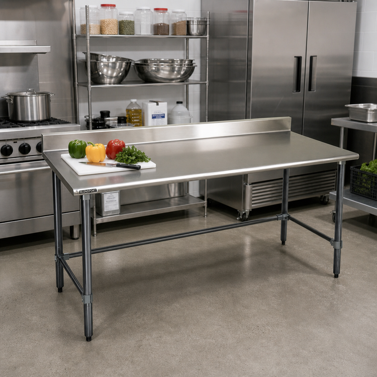 Product image #2 for BlendPort Deluxe Series Stainless Steel Work Table with 4-1/2-Inch Backsplash, 84 x 24 Inches
