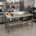 Thumbnail image #2 for BlendPort Deluxe Series Stainless Steel Work Table with 4-1/2-Inch Backsplash, 84 x 24 Inches