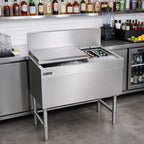 Thumbnail image #2 for Eagle Group Spec-Bar BCT54-19 54-Inch Underbar Combo Ice Bin/Bottle Unit, 84 lb, Stainless Steel