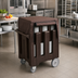 Thumbnail image #3 for Cambro 6-Column Dish Caddy Cart for 7-Inch Plates with Vinyl Dust Cover, Dark Brown