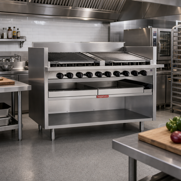 Product image #2 for Magikitch'n 24-Inch Floor Model Radiant Gas Charbroiler with Open Cabinet Base