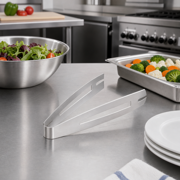 Product image #2 for Vollrath Miramar® Contemporary Style Stainless Steel Serving Tongs, 10 Inch