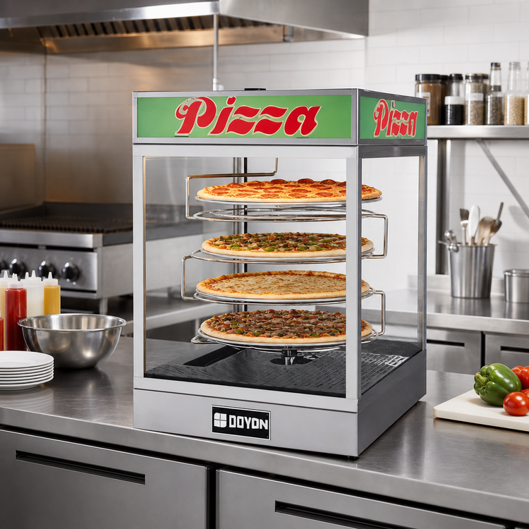 Product image #2 for Doyon DRPR4 Countertop Rotating Rack Pizza Warmer Display Case