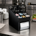 Thumbnail image #2 for Dispense-Rite Countertop Silverware, Condiment, and Napkin Organizer with Flatware Holders, Black Polystyrene