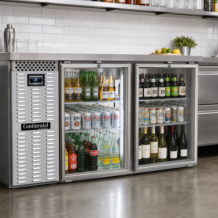 Product image #2 for Continental Refrigerator BB59NSSGDPT 59-Inch Four Glass Door Pass-Thru Back Bar Cooler