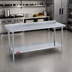 Thumbnail image #2 for Duke 48 Inch x 30 Inch 14 Gauge 300 Series Stainless Steel Work Table with 1-1/8 Inch Riser and Galvanized Undershelf