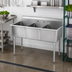 Thumbnail image #2 for 3-Compartment Floor Model Budget Sink, 51 x 24-1/2 Inches, 18 Gauge Stainless Steel