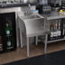 Thumbnail image #2 for BK Resources 18 Inch Freestanding Stainless Steel Underbar Blender Station with Dump Sink and Recessed Step