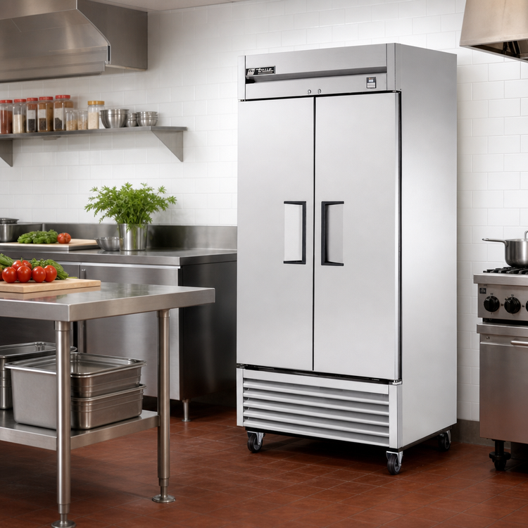 Product image #2 for Two-Section Bottom-Mounted Reach-In Solid Swing Door Stainless Steel Refrigerator