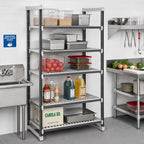 Thumbnail image #2 for Cambro Camshelving® Elements EXU183064V5480 5-Tier Stationary Vented Polymer Shelving Starter Unit, 18 x 30 x 64 in, Gray