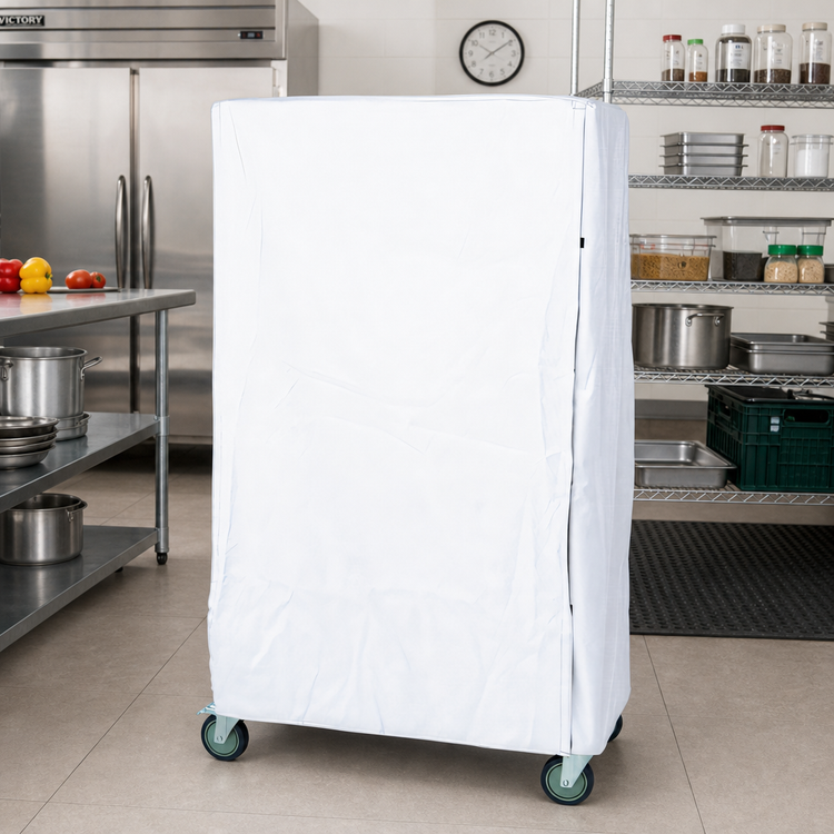 Product image #2 for Quantum 18 x 60 x 63 Inch White 400 Denier Nylon Wire Cart Cover with Velcro Flap